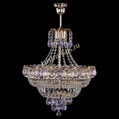 Люстра Ника подвесная Фиолетовая в Новокузнецке Гусь Хрустальный