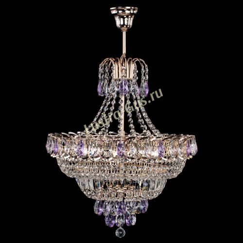 Люстра Ника подвесная Фиолетовая в Новокузнецке Гусь Хрустальный