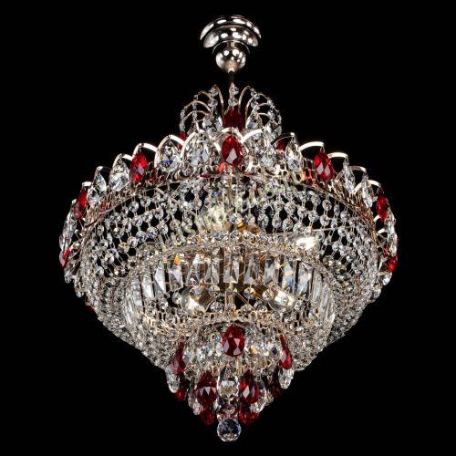 Люстра Ника подвесная Красная в Новокузнецке Гусь Хрустальный