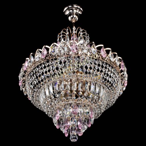 Люстра Ника подвесная Розовая в Новокузнецке Гусь Хрустальный