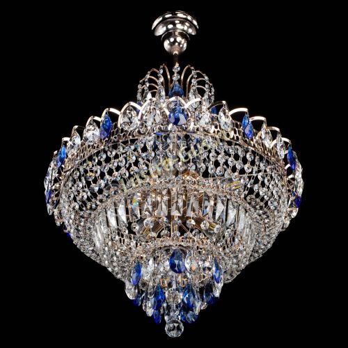 Люстра Ника подвесная Синяя в Новокузнецке Гусь Хрустальный