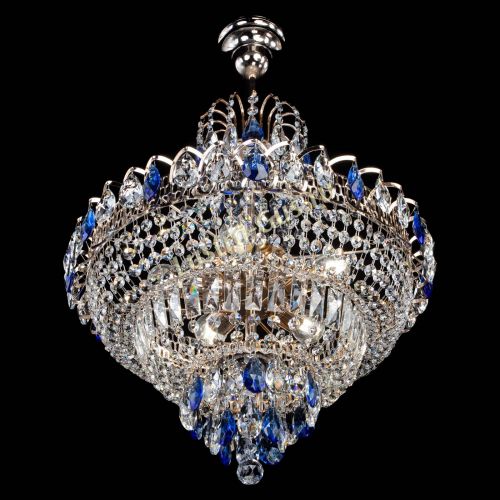 Люстра Ника подвесная Синяя в Новокузнецке Гусь Хрустальный