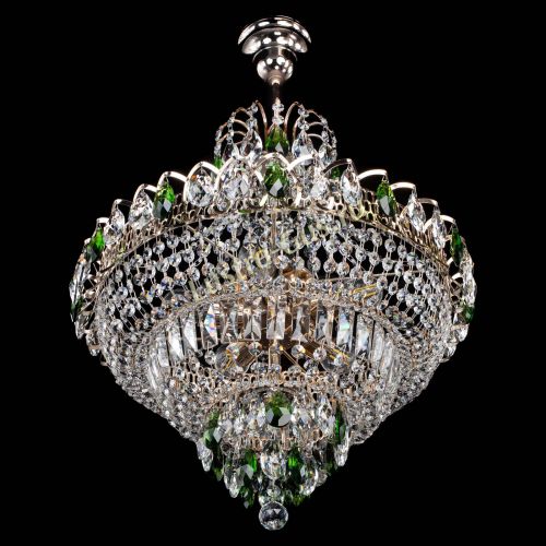 Люстра Ника подвесная Зеленая в Новокузнецке Гусь Хрустальный