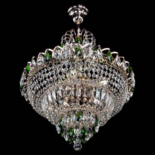 Люстра Ника подвесная Зеленая в Новокузнецке Гусь Хрустальный