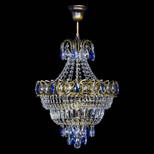 Люстра Ника подвесная Синяя под бронзу в Новокузнецке Люстра Ника подвесная Синяя под бронзу в Новокузнецке