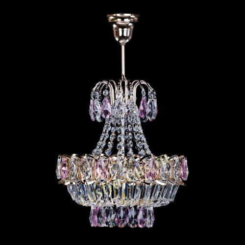 Люстра Ника 1 лампа розовая в Новокузнецке Гусь Хрустальный