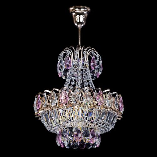 Люстра Ника 1 лампа розовая в Новокузнецке Гусь Хрустальный