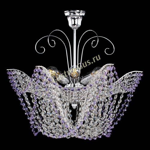 Люстра Орхидея №3 фиолетовая в Новокузнецке Гусь Хрустальный