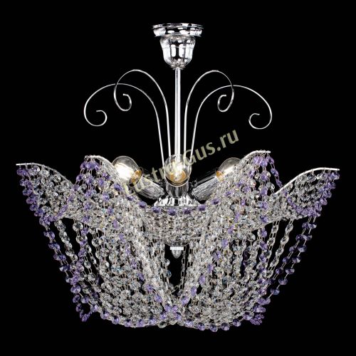 Люстра Орхидея №3 фиолетовая в Новокузнецке Гусь Хрустальный