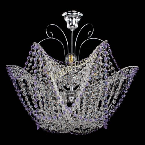 Люстра Орхидея №3 фиолетовая в Новокузнецке Гусь Хрустальный