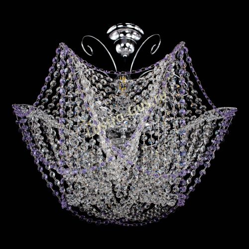 Люстра Орхидея №3 фиолетовая в Новокузнецке Гусь Хрустальный