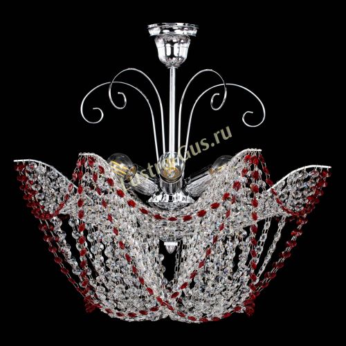 Люстра Орхидея №3 красная в Новокузнецке Гусь Хрустальный