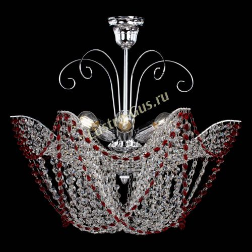 Люстра Орхидея №3 красная в Новокузнецке Гусь Хрустальный