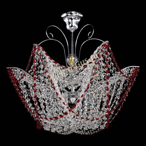Люстра Орхидея №3 красная в Новокузнецке Гусь Хрустальный