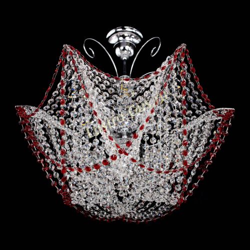 Люстра Орхидея №3 красная в Новокузнецке Гусь Хрустальный