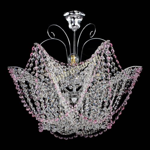 Люстра Орхидея №3 розовая в Новокузнецке Гусь Хрустальный