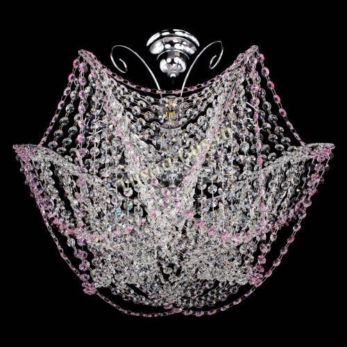 Люстра Орхидея №3 розовая в Новокузнецке Гусь Хрустальный