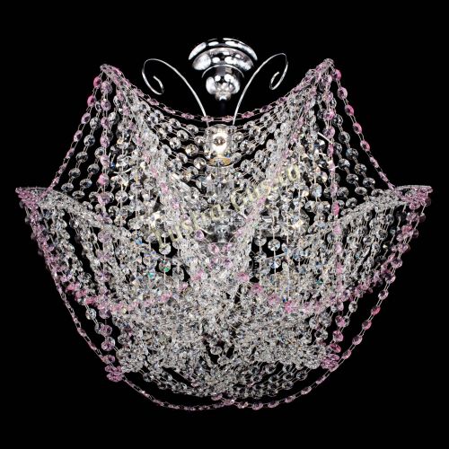 Люстра Орхидея №3 розовая в Новокузнецке Гусь Хрустальный