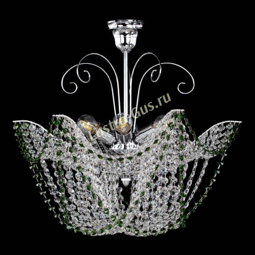 Люстра Орхидея №3 зеленая в Новокузнецке Гусь Хрустальный