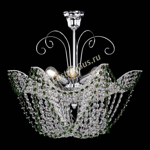 Люстра Орхидея №3 зеленая в Новокузнецке Гусь Хрустальный