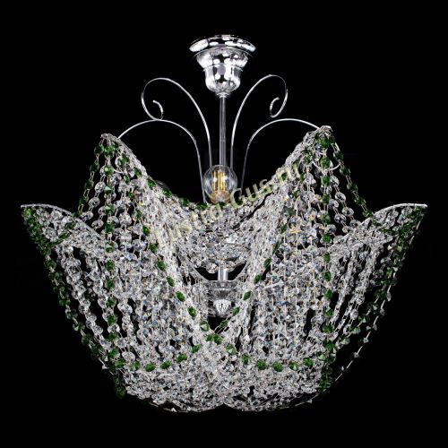 Люстра Орхидея №3 зеленая в Новокузнецке Гусь Хрустальный