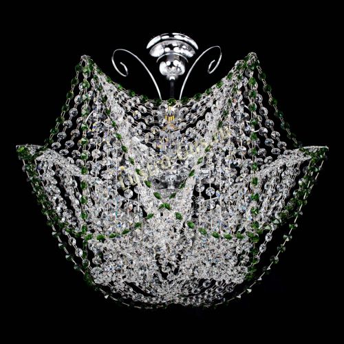 Люстра Орхидея №3 зеленая в Новокузнецке Гусь Хрустальный