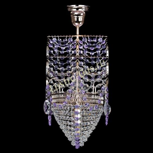 Люстра Парусник №1 фиолетовый в Новокузнецке Гусь Хрустальный