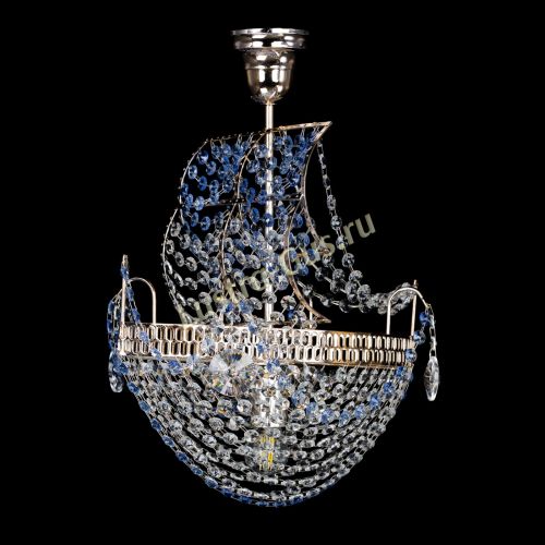Люстра Парусник №1 синий в Новокузнецке Гусь Хрустальный
