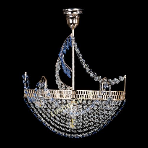 Люстра Парусник №1 синий в Новокузнецке Гусь Хрустальный