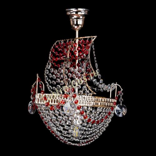 Люстра Парусник №1 красный в Новокузнецке Гусь Хрустальный