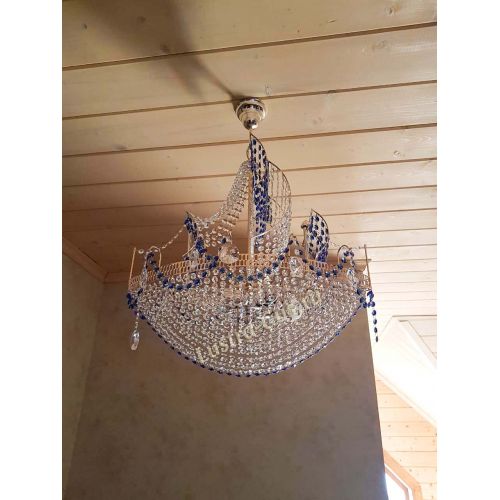 Люстра Парусник №1 синий в Новокузнецке Гусь Хрустальный