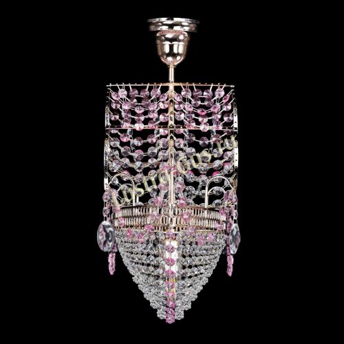 Люстра Парусник №1 розовый в Новокузнецке Гусь Хрустальный