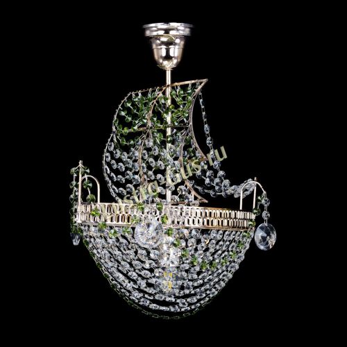 Люстра Парусник №1 зеленый в Новокузнецке Гусь Хрустальный