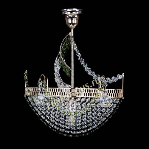 Люстра Парусник №1 зеленый в Новокузнецке Гусь Хрустальный