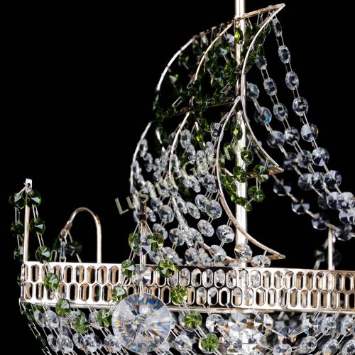 Люстра Парусник №1 зеленый в Новокузнецке Гусь Хрустальный