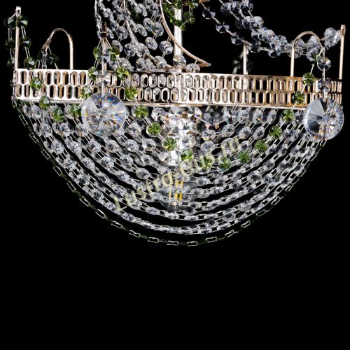 Люстра Парусник №1 зеленый в Новокузнецке Гусь Хрустальный