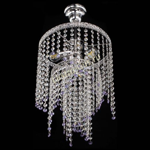 Люстра Токката Капель №3 фиолетовая в Новокузнецке Гусь Хрустальный