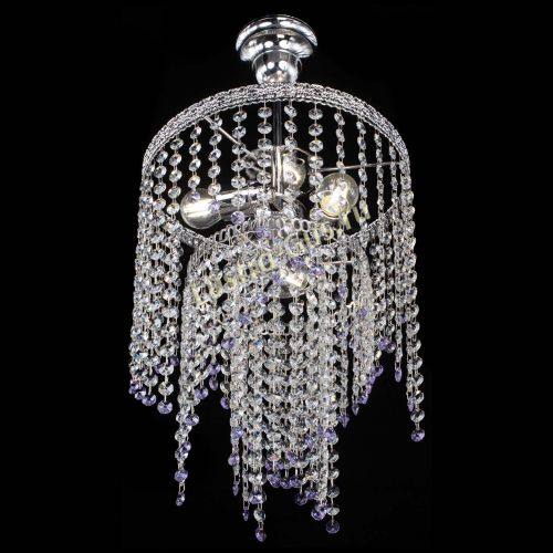 Люстра Токката Капель №3 фиолетовая в Новокузнецке Гусь Хрустальный