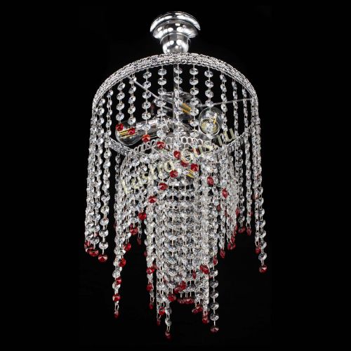 Люстра Токката Капель №3 красная в Новокузнецке Гусь Хрустальный