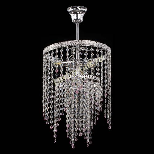 Люстра Токката Капель №3 розовая в Новокузнецке Гусь Хрустальный