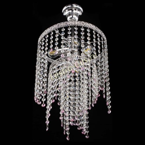 Люстра Токката Капель №3 розовая в Новокузнецке Гусь Хрустальный