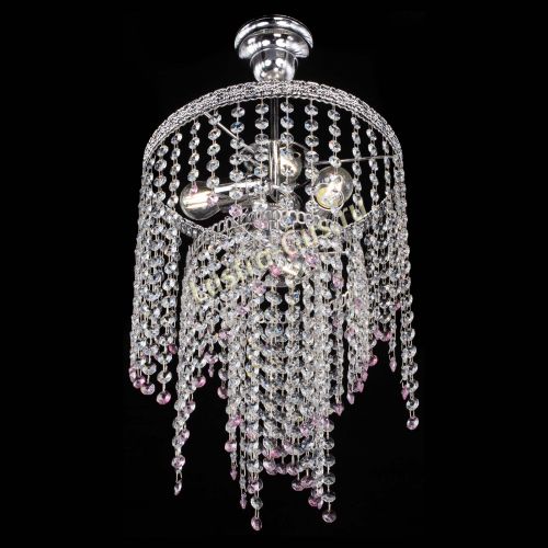 Люстра Токката Капель №3 розовая в Новокузнецке Гусь Хрустальный