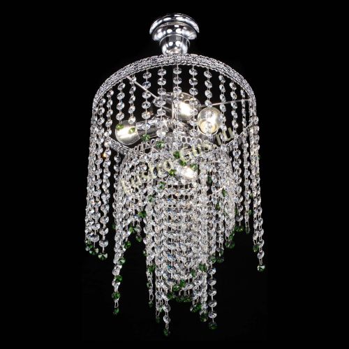 Люстра Токката Капель №3 зеленая в Новокузнецке Гусь Хрустальный