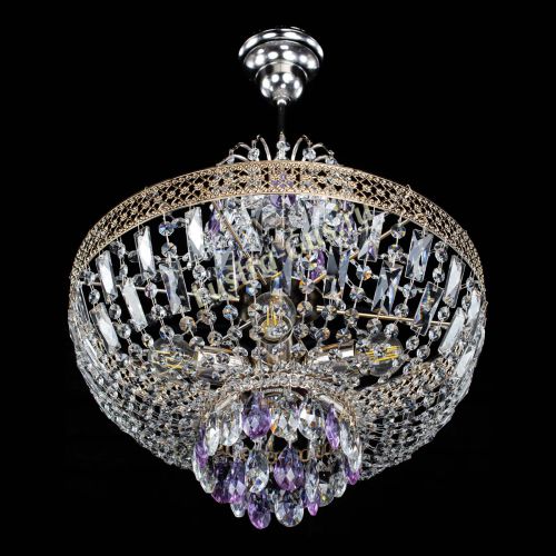 Люстра Венеция Астра №5 фиолетовая в Новокузнецке Гусь Хрустальный