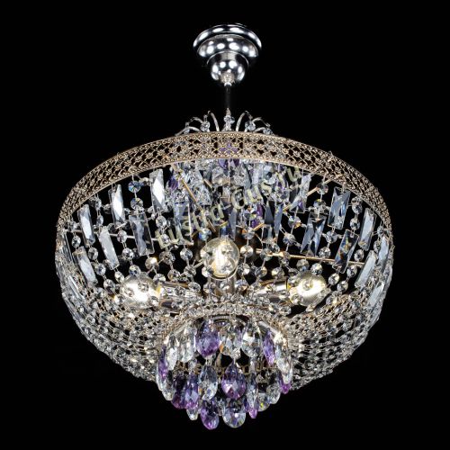 Люстра Венеция Астра №5 фиолетовая в Новокузнецке Гусь Хрустальный