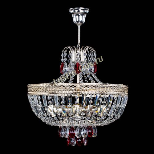 Люстра Венеция Астра №5 красная в Новокузнецке Гусь Хрустальный