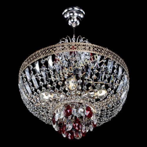 Люстра Венеция Астра №5 красная в Новокузнецке Гусь Хрустальный