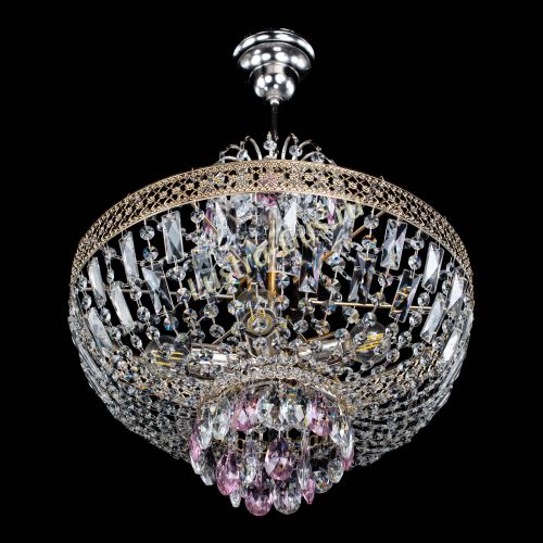 Люстра Венеция Астра №5 розовая в Новокузнецке Гусь Хрустальный