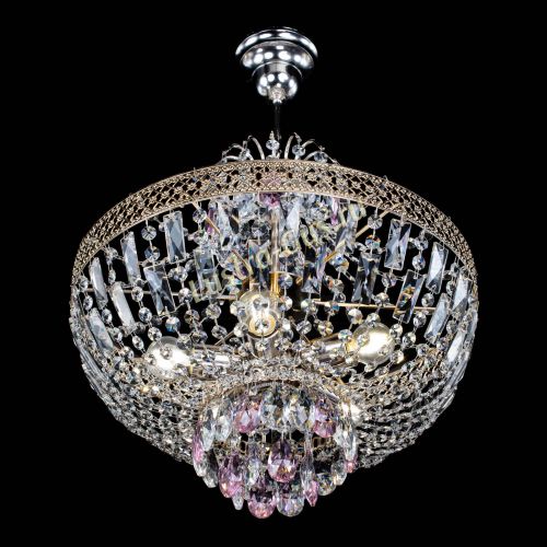 Люстра Венеция Астра №5 розовая в Новокузнецке Гусь Хрустальный