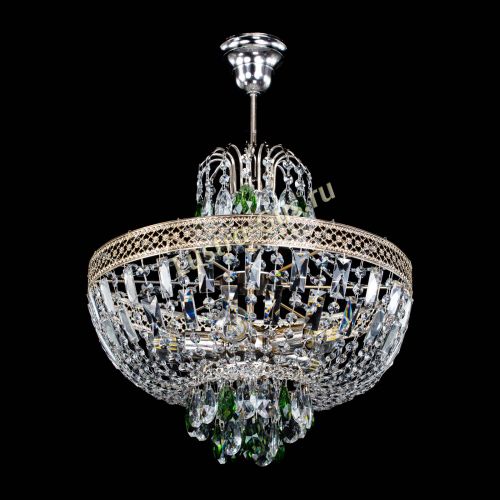 Люстра Венеция Астра №5 зеленая в Новокузнецке Гусь Хрустальный